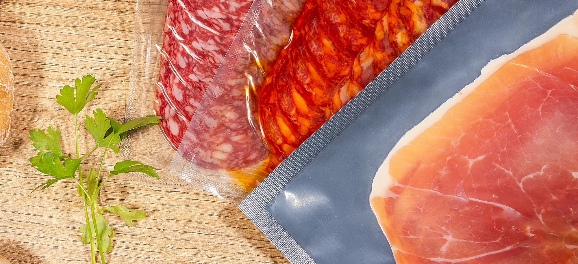 Bolsa de plástico de envasado al vacío de alimentos para el jamón